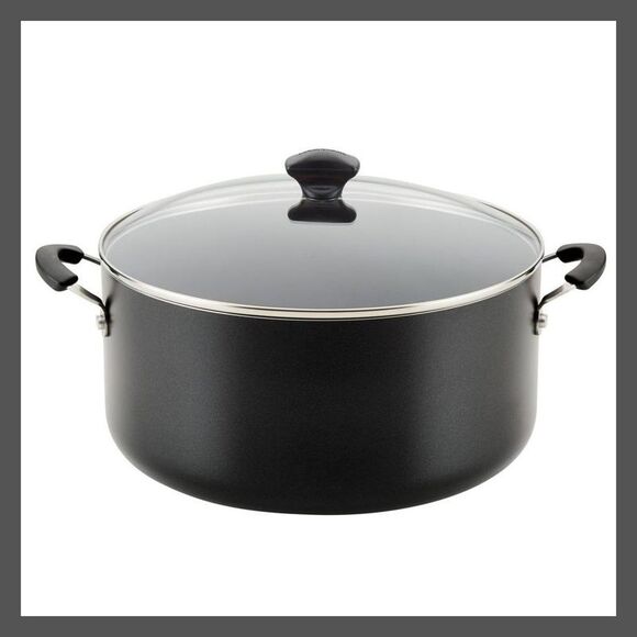 Farberware - 10.5qt Aluminum Nonstick Covered Stockp Black - Picture 1 of 4
